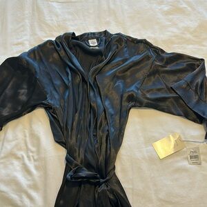 Black silk robe